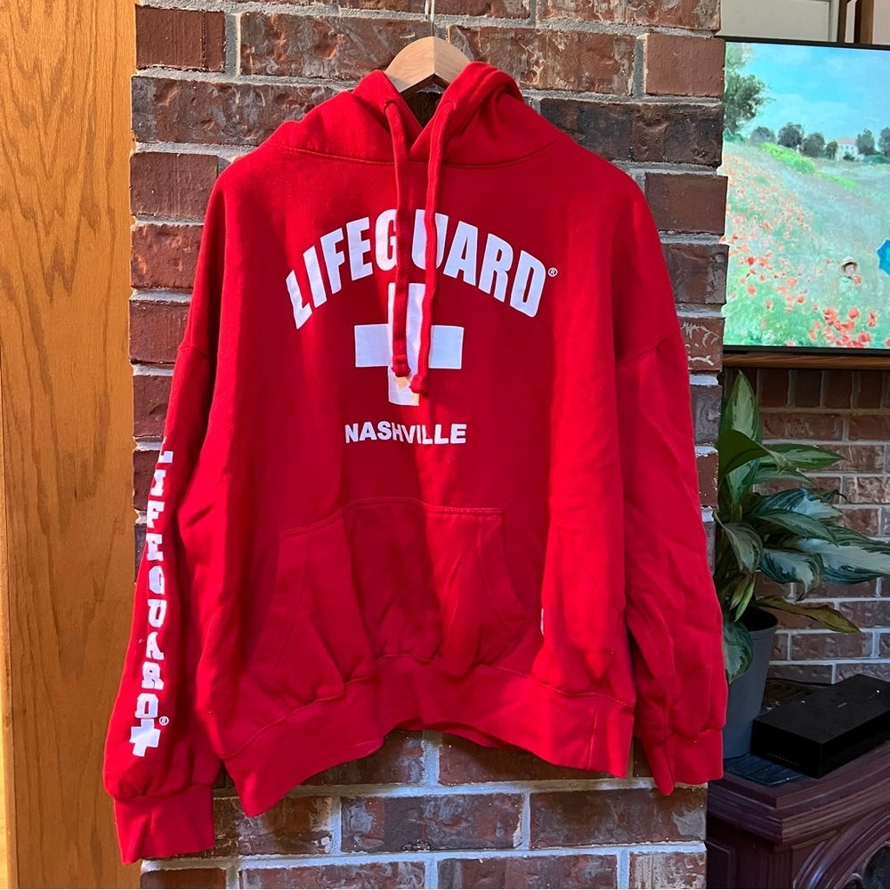Like New Bright Red Hoodie Nashville Lifeguard hoodie
